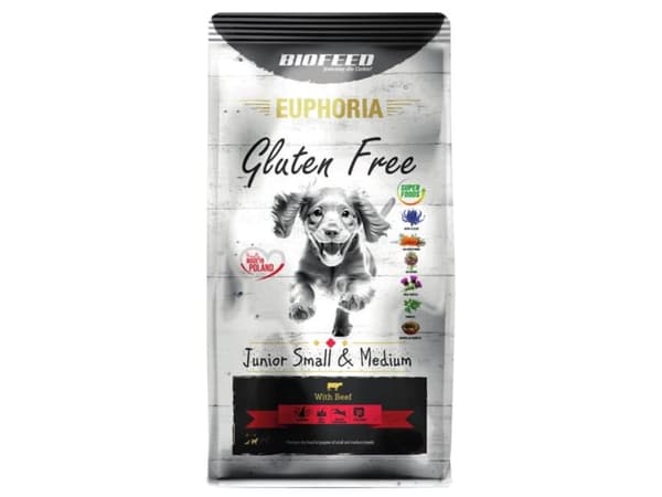 BIOFEED Euphoria Gluten Free Junior small & medium Beef - tørfoder til hunde - 12kg