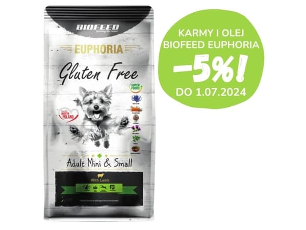 BIOFEED Euphoria Gluten Free Adult mini & small Lamb - torrfoder för hundar - 12 kg