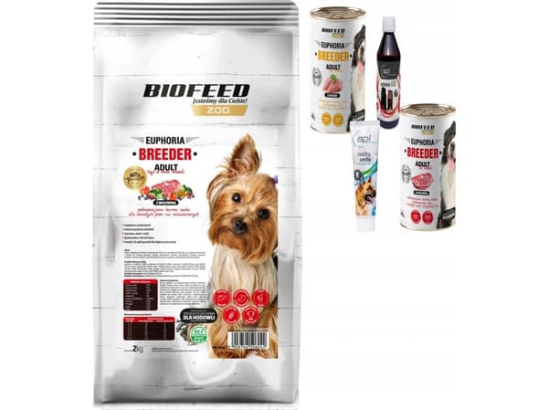 BIOFEED Euphoria Gluten Free Adult mini &amp; small Beef - torrfoder för hundar - 12 kg