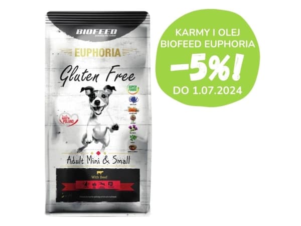 BIOFEED Euphoria Gluten Free Adult mini &amp; small Beef - torrfoder för hundar - 12 kg