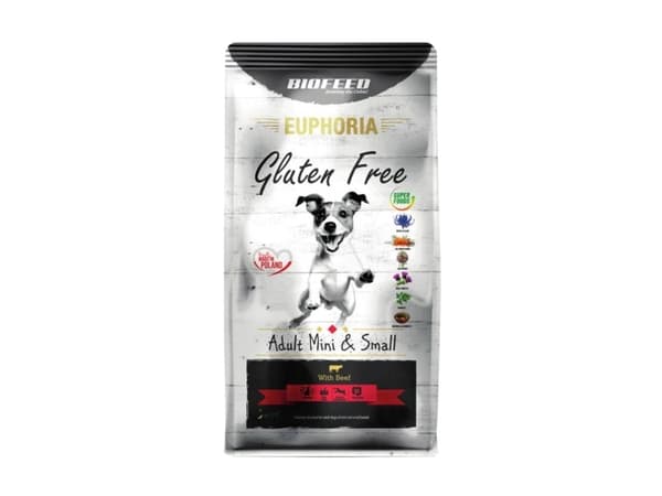 BIOFEED Euphoria Gluten Free Adult mini &amp; small Beef - torrfoder för hundar - 12 kg