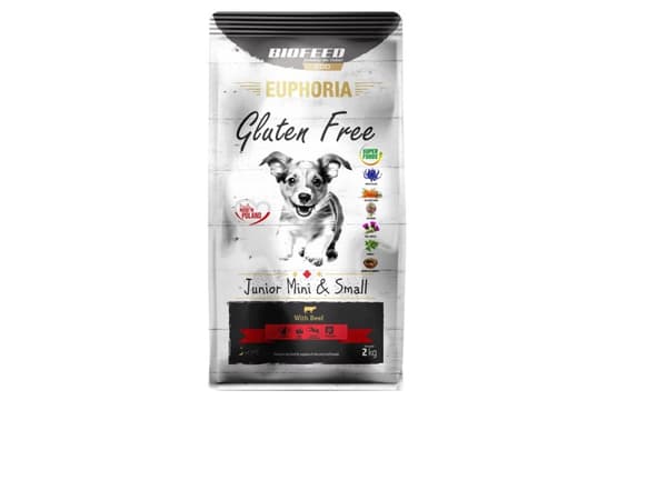 BIOFEED Euphoria Gluten Free Junior mini &amp; small Beef - kuivaruoka koirille - 2kg