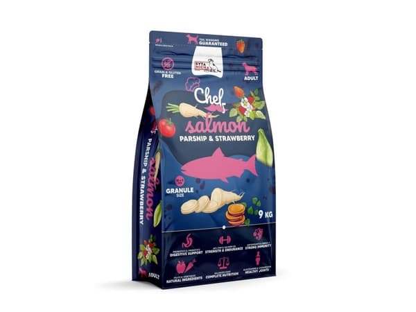 SYTA MICHA Chef Salmon, parsnip and strawberry - tørfoder til hunde - 9kg