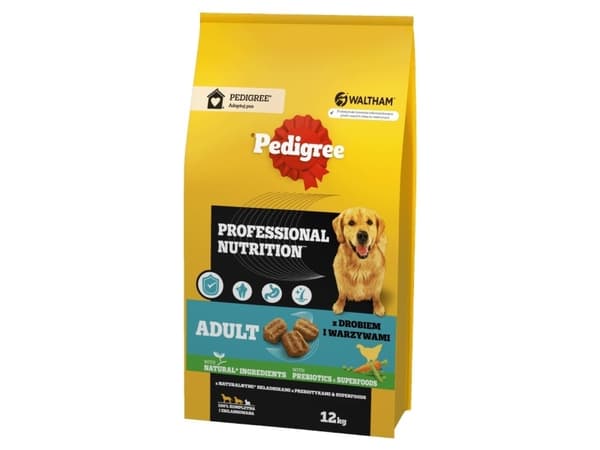 PEDIGREE Professional Nutrition Adult med fjäderfä och grönsaker, medelstora och stora raser - torrfoder för hundar - 12kg