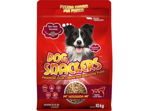 BIOFEED Dog Snackers Adult medium &amp; large Beef - kuivaruoka koirille - 10kg