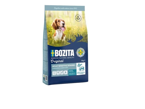 BOZITA Original Sensitive Digestion Lamm och ris - torrfoder för hundar - 3kg