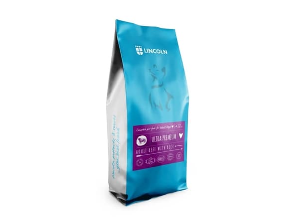 LINCOLN Ultra premium Adult Large and medium Beef with rice - tørfoder til hunde - 12kg