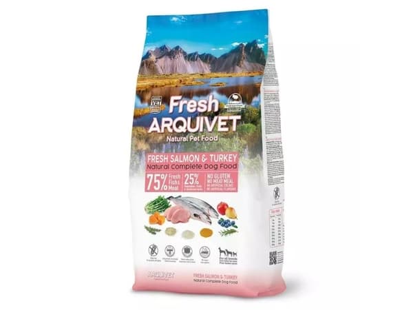 ARQUIVET Frisk laks med kalkun - halvfugtigt hundefoder - 2,5kg