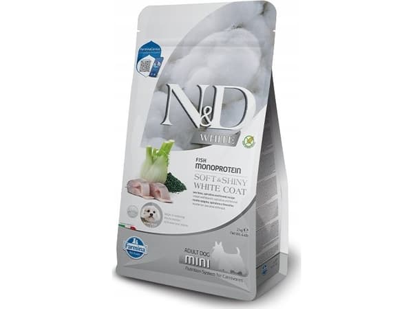 FARMINA N&amp;D Sea Bass, Spirulina and Fennel Adult Mini - torrfoder för hundar - 2kg