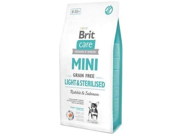 Brit Care Mini Light & Sterilised, Mini (5 - 10kg), Kanin, Lax, 7 kg