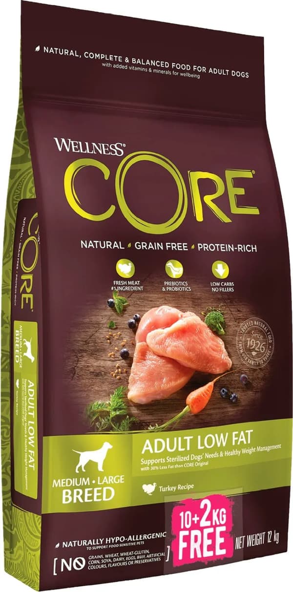 CORE Adult Low Fat Turkey Medium/Large 10 kg +2kg free