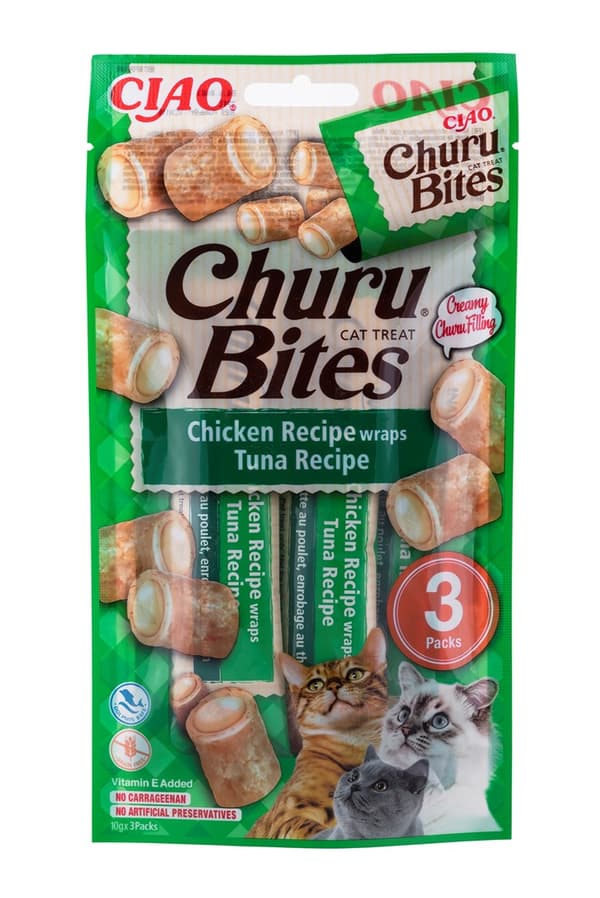 CHURU Bites Tun & Kylling godbid til katte 3x10g