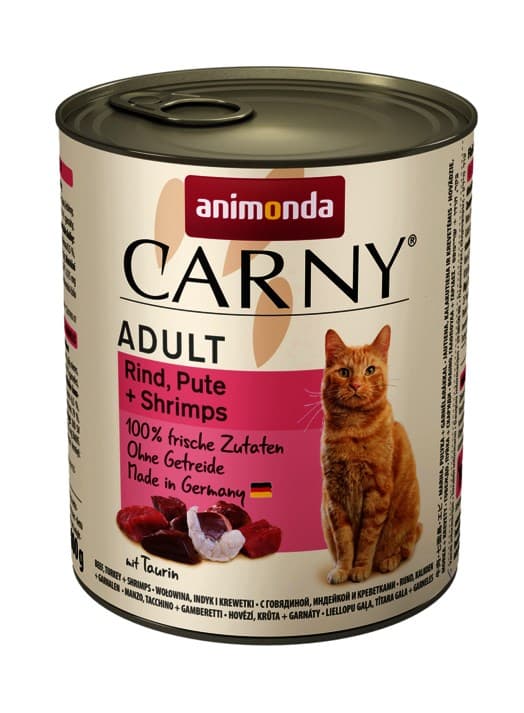 ANIMONDA Carny Adult oksekød, kalkun og rejer - våd kattefoder - 800g