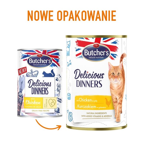 BUTCHER'S Delicious Dinners -palat kanan kanssa hyytelössä - kissan märkäruoka - 400 g