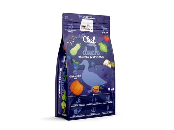 SYTA MICHA Chef Duck, berries and spinach - tørfoder til hunde - 9kg