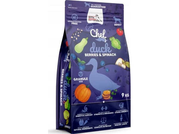 SYTA MICHA Chef Duck, berries and spinach - tørfoder til hunde - 9kg