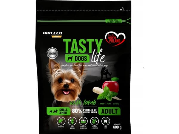 Biofeed BIOFEED TASTY DOGS LIFE ADULT SMALL WITH LAMB 600G