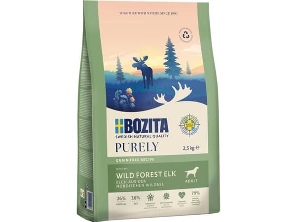 Bozita 9117386, Voksen, Alle hunderaser, Elk, 2,5 kg