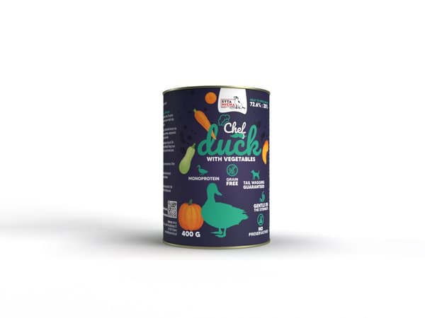 CHEF våtfoder för hundar Anka med grönsaker PREMIUM Syta Micha monoprotein