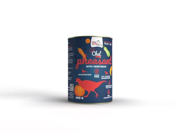 Vådfoder til hunde CHEF Fasan med grøntsager PREMIUM Syta Micha monoprotein