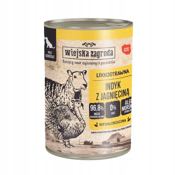 Wiejska Zagroda - Kalkun med lam - 400g dåse