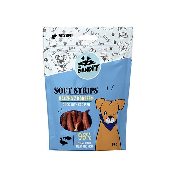 HERR. BANDIT - MJUKA STRIPS anka med torsk - 80g