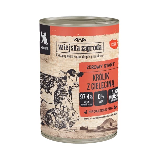 Wiejska Zagroda CAT - Kanin med kalvekød - 400g