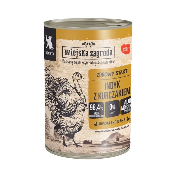 Village Farm Cat - Kalkon med kyckling - 400 g
