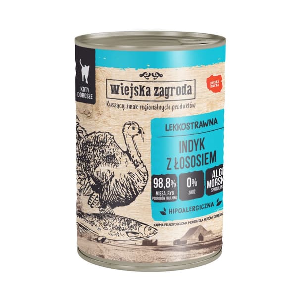 Wiejska Zagroda KOT - Turkiet med lax - 400g