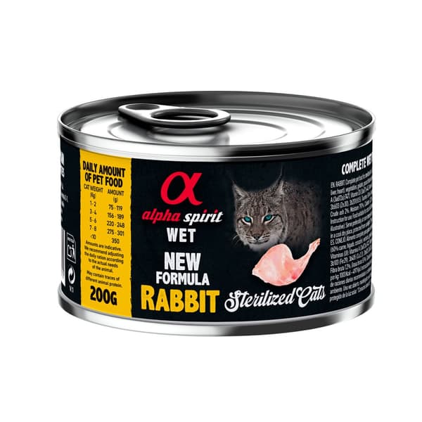 Alpha Spirit - Märkäruoka steriloiduille kissoille - Kani - 200 g