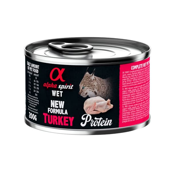 Alpha Spirit - Våtfoder för vuxna katter - Kalkon - 200 g