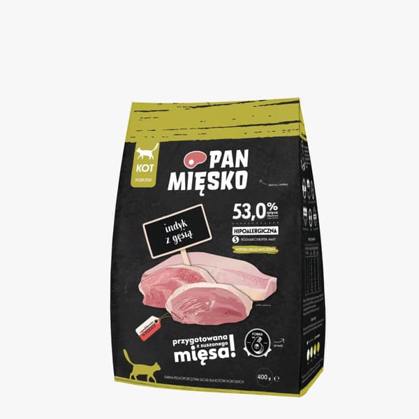 Mr. Meat Cat - Kalkon med gås - 400 g - torrfoder för katter