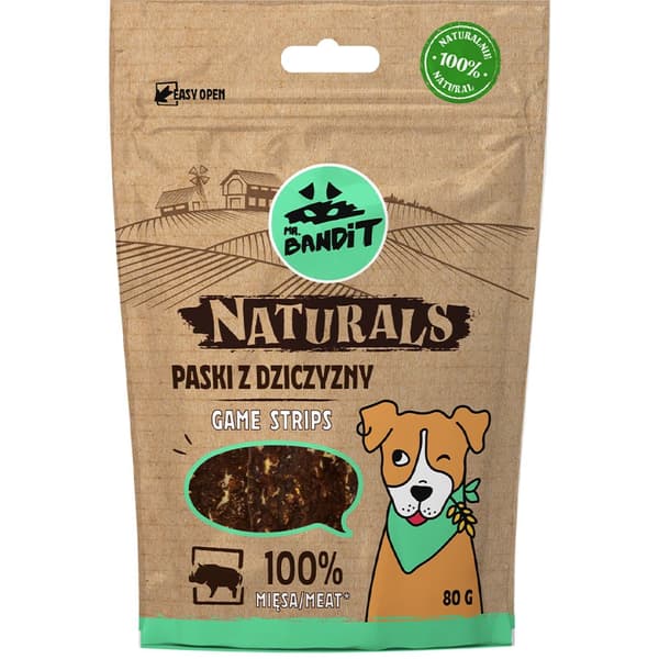 Herra BANDIT NATURALS - Peuranlihasuikaleet - 80 g