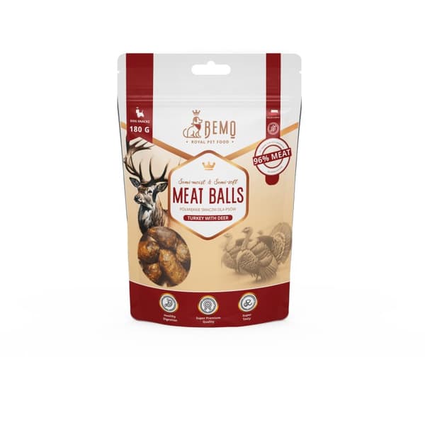 BEMO - Kødboller - Kalkun med hjort - 180g