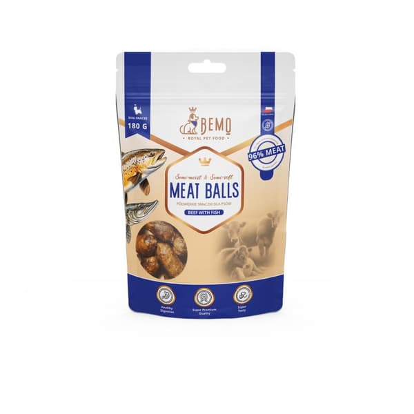BEMO - Lihapullat - Naudanliha ja kala - 180g