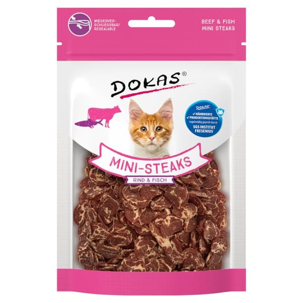 DOKAS - Minipihvit naudanliha- ja kalaherkulla - kissan herkku - 25 g