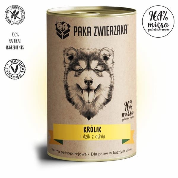 ELÄINTEN PAKA - Kaniinia ja villisikaa kurpitsalla - 400g