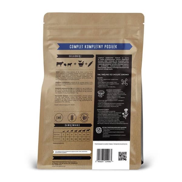 BEMO - Komplett - Torrfoder för hundar - Nötkött, Kalkon, Lamm - M/L - 1kg