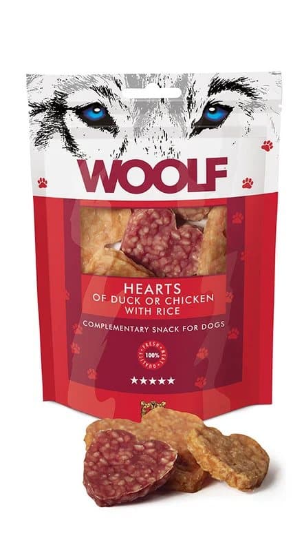 WOOLF - Ankan tai kanan sydämiä riisin kera - 100 g