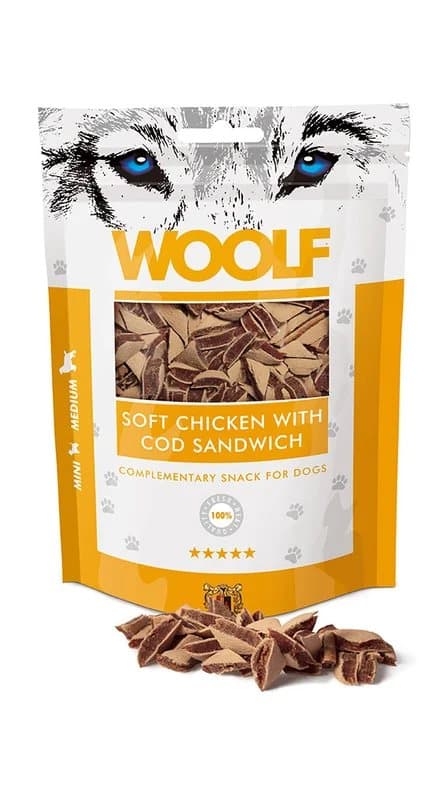 WOOLF - Bløde kylling- og fiskesandwiches - 100g