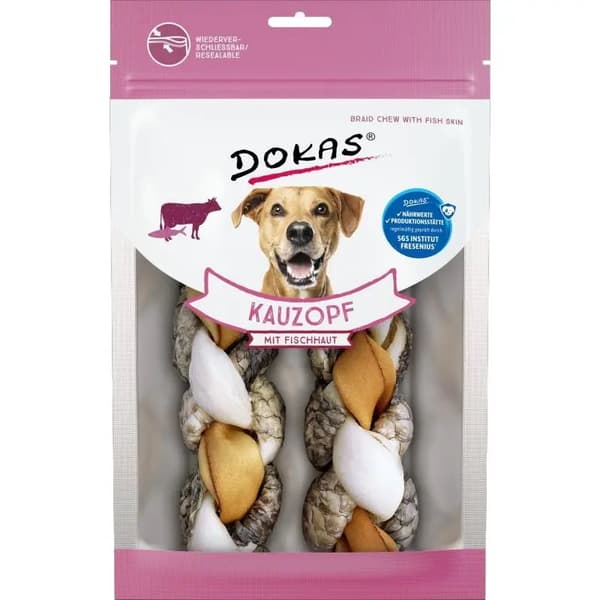 DOKAS - Braid - Oksekød med Tilapia (Fisk) - 120g - Hundetyggepinde