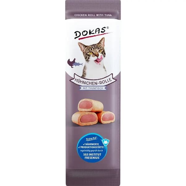 DOKAS - Mjuka kuddar - kyckling med tonfisk - 10g - Kattgodis