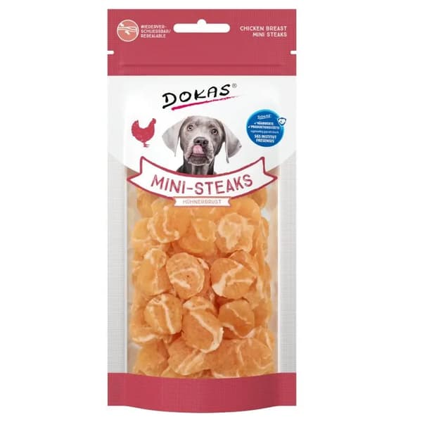 DOKAS - Mini Steaks - Kylling - 50g - Hundegodbidder