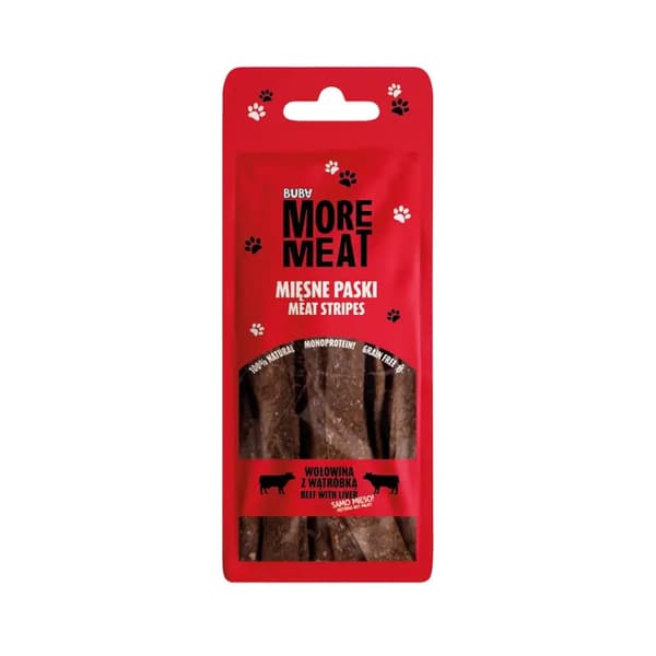 BUBA - More Meat - Kødstrimler - Oksekød med lever - 70g
