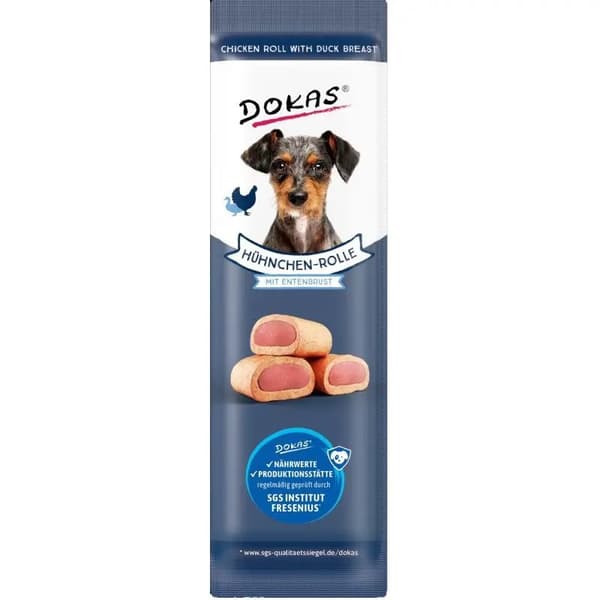 DOKAS - Bløde puder - kylling med and - 10g - Hundegodbidder