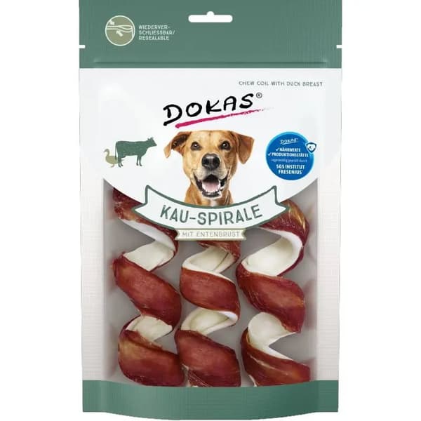 DOKAS - Spiraali ankan kanssa - 3 kpl. - Koiran puruluu - 110 g