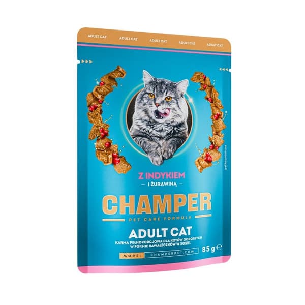 CHAMPER - Kalkon med tranbärssås - 85g - Kattpåse