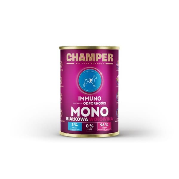 CHAMPER - IMMUNO - Nötkött - 400g - Morka Hundfoder