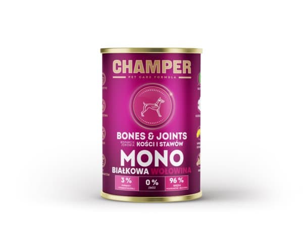 CHAMPER - KNOGLER & LED - Oksekød - 400g - Morka Hundefoder