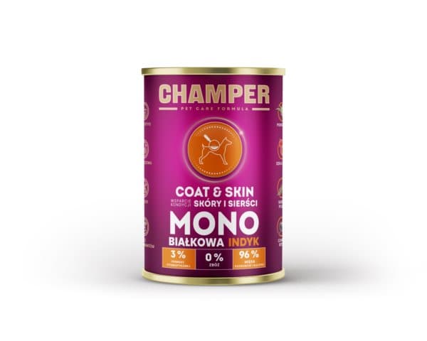 CHAMPER - PELSE & HUD - Kalkun - 400g - Morka Hundefoder